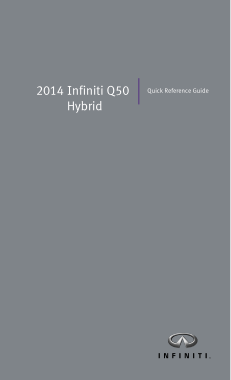 2014 Infiniti Q50 Hybrid Quick Reference Guide